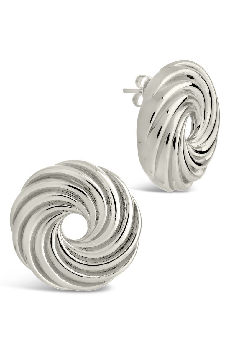 Sterling Forever Cruller Stud Earrings, Main, color, Silver