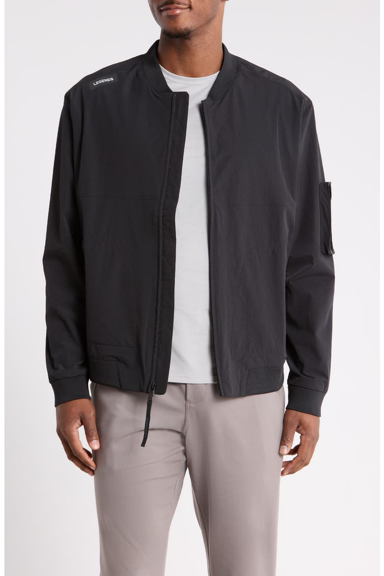 Carson Performance Bomber Jacket, Main, color, BLACK