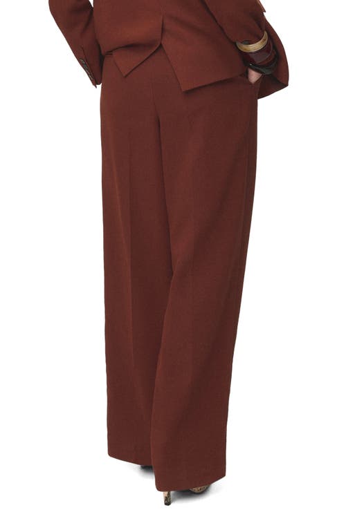 Mango Modal Blend Straight Leg Pants In Brown
