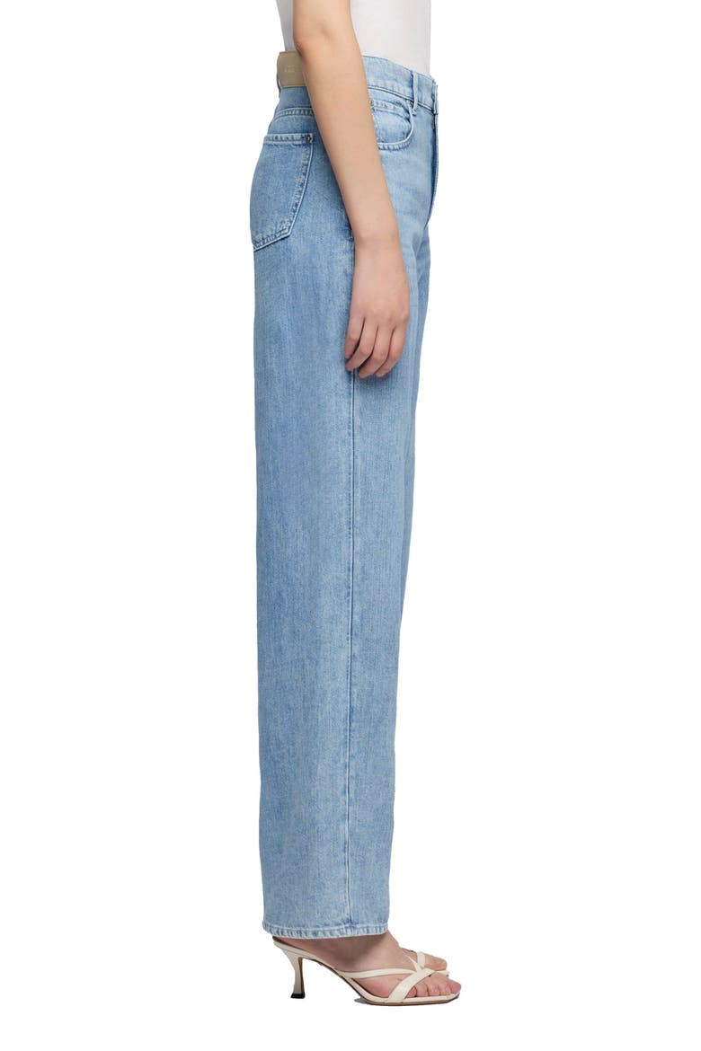 Stovepipe Straight Leg Cotton & Linen Jeans, Alternate, color, IRIS