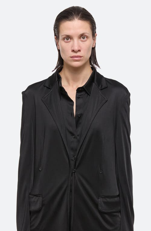 Helmut Lang Fluid Liquid Classic Blazer In Black