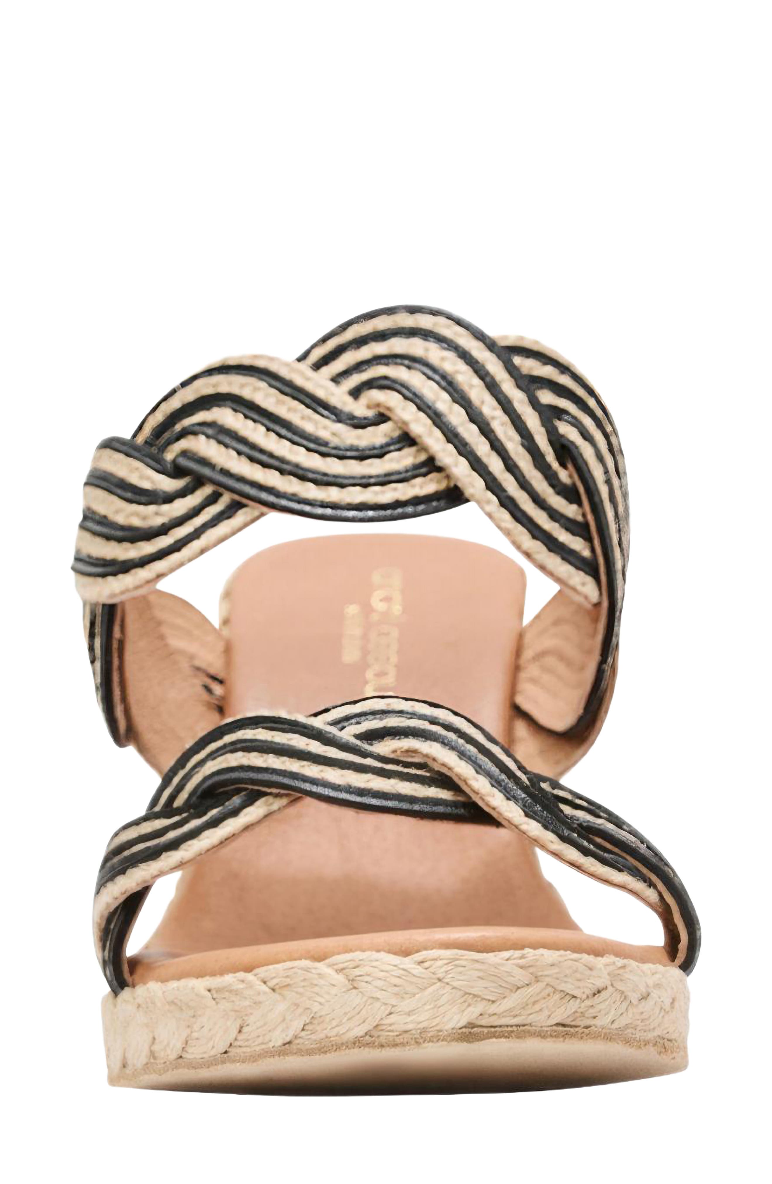 André Assous Nolita Twist Wedge Slide Sandal, Alternate, color, Natural/ Black