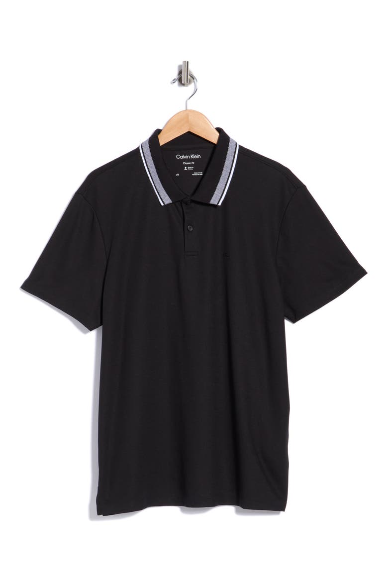 Interlock Tipped Polo, Main, color, BLACK