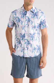 Bonobos Paradisp Palms Slim Fit Short Sleeve Stretch Cotton Button-Up Shirt