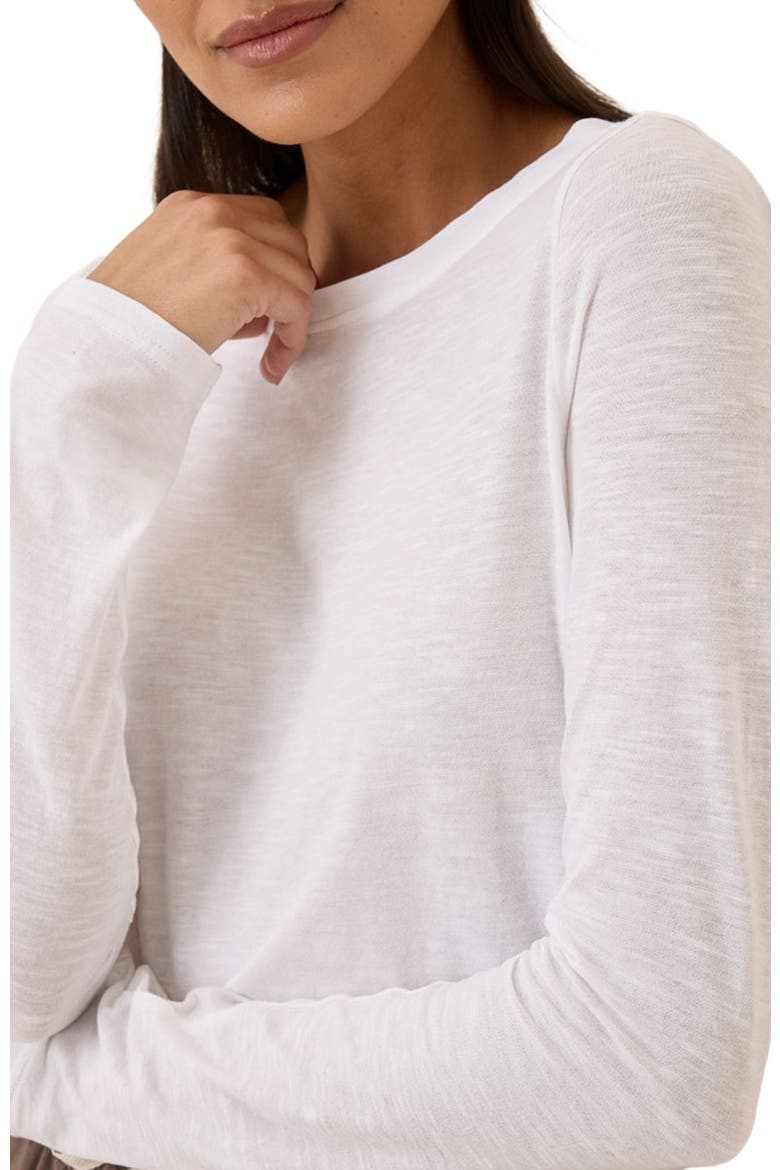 Organic Cotton Featherweight Slub Long Sleeve Tee, Alternate, color, White