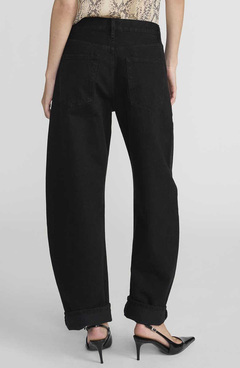 FRAME The Bubble High Waist Barrel Leg Jeans, Alternate, color, Black