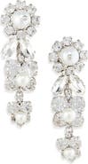 Simone Rocha Daisy Cluster Crystal & Faux Pearl Drop Earrings