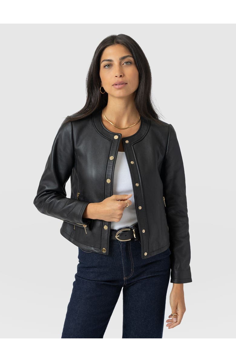 Saint + Sofia Skye Jacket, Alternate, color, Black