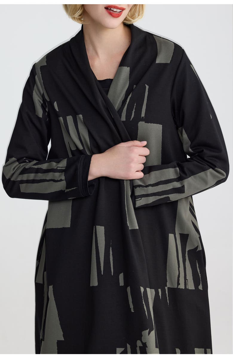 LUUKAA Aqualina Printed Jersey Duster, Alternate, color, Khaki Black