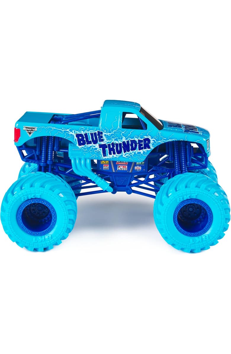 Monster Jam Blue Thunder Monster Truck - Aqua - 124 Scale Die-Cast Vehicle-Chrome Rims and BKT Tread Tires for Playsets, Ages 3+, Alternate, color, Blue