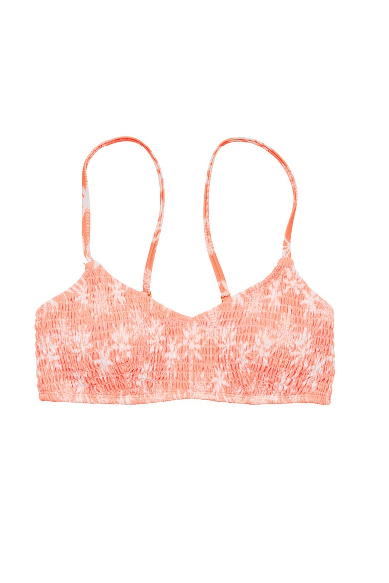 Women's Shirred Bikini Top, Main, color, Cali Palms