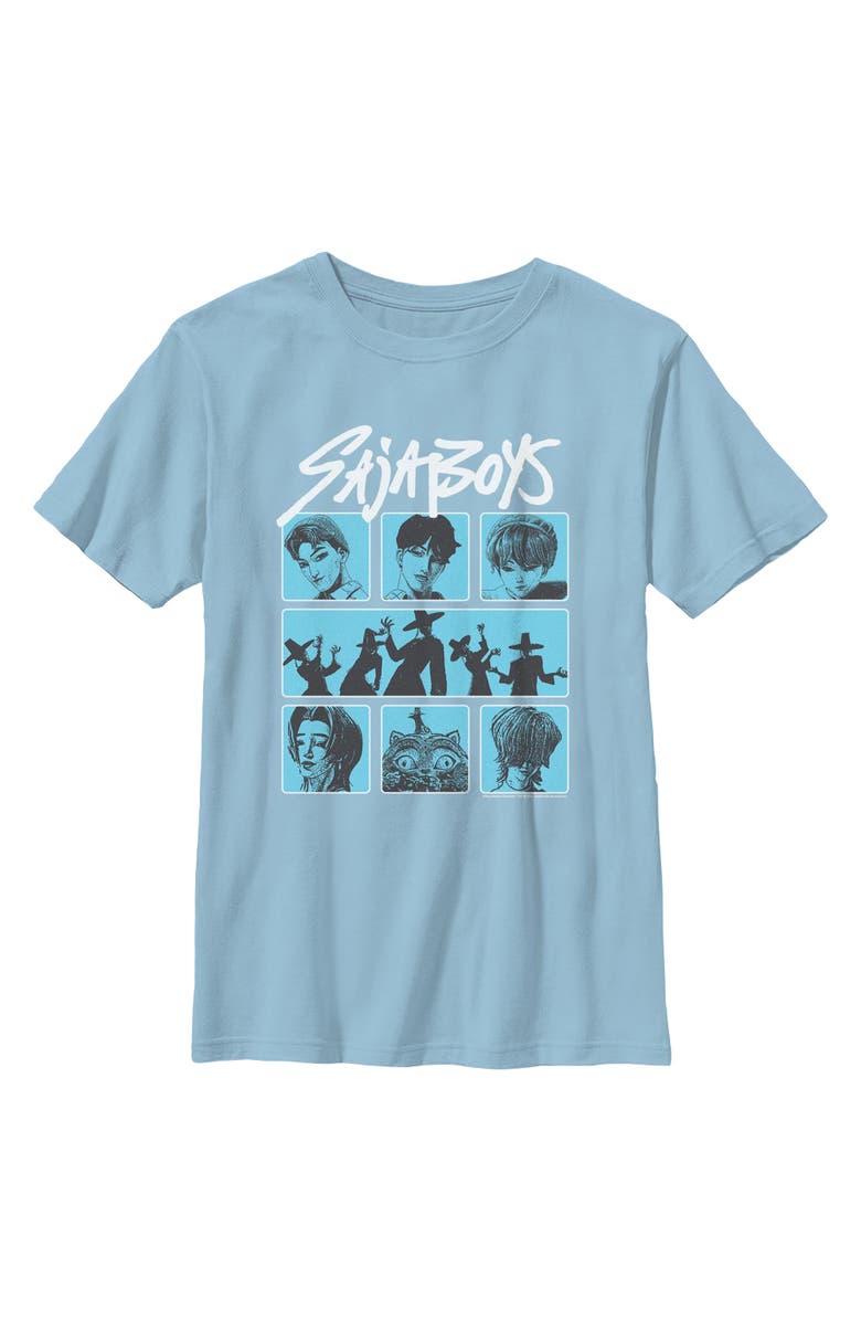 KPop Demon Hunters Boy's KPop Demon Hunters Saja Boys Group  Graphic T-Shirt, Main, color, Light Blue