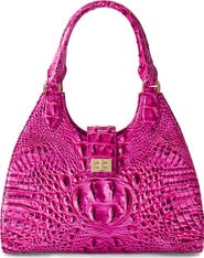 Brahmin Adrian Croc Embossed Leather Shoulder Bag