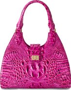 Brahmin Adrian Croc Embossed Leather Shoulder Bag