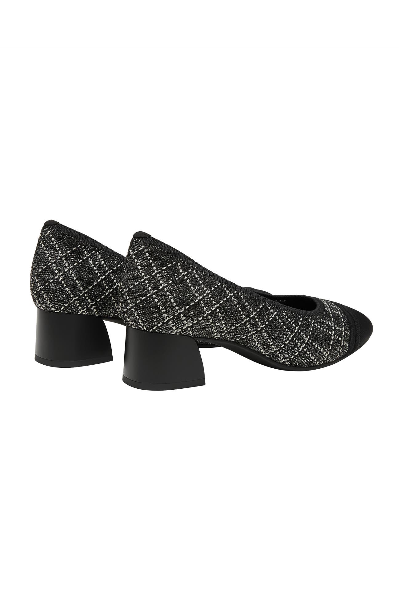 VIVAIA Julie Arch Pro Chunky Heels, Alternate, color, Black White Large Tweed