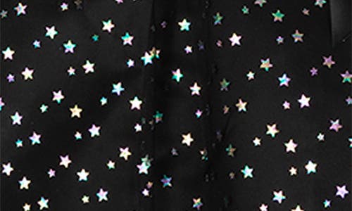 Rare Editions Kids' Star Foil Illusion Party Dress In Black
