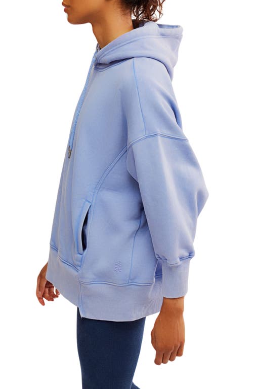 Free People Fp Movement Sprint To The Finish Oversize Cotton Blend Hoodie In Blue