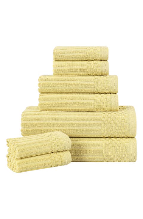 Soho 8-Piece Rib Cotton Bath Towel Set