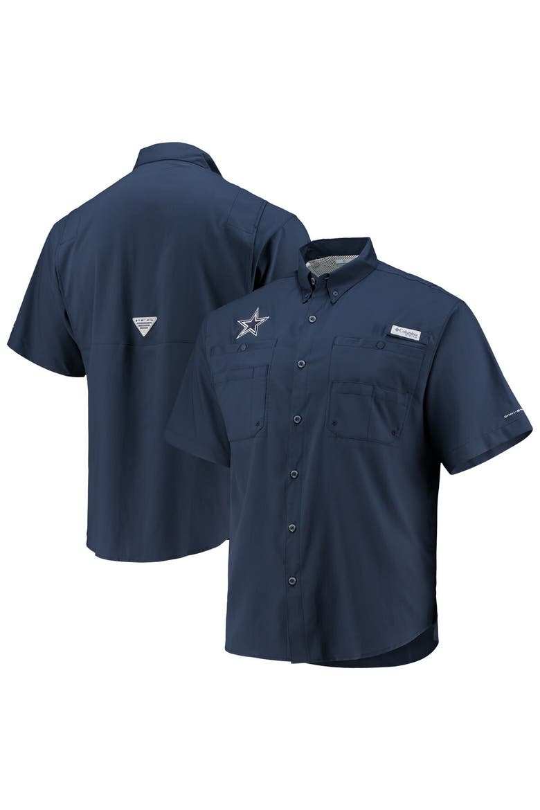 Men's Columbia Navy Dallas Cowboys Tamiami Omni-Shade Button-Down Shirt, Main, color, Navy