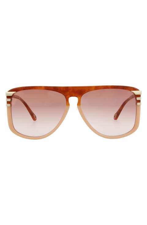 Fashion 62mm Oversize Aviator Sunglasses