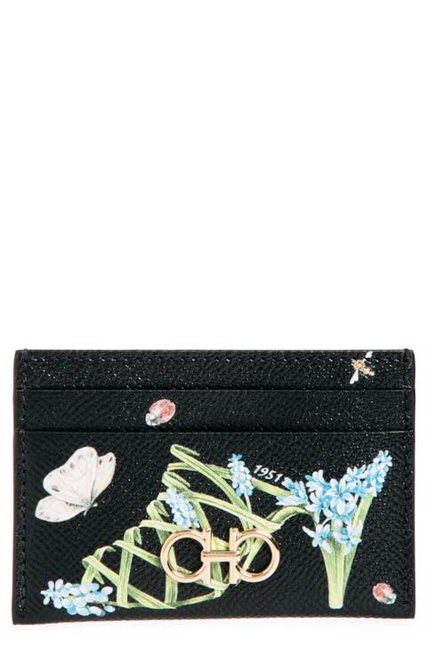 Gancini Leather Card Holder