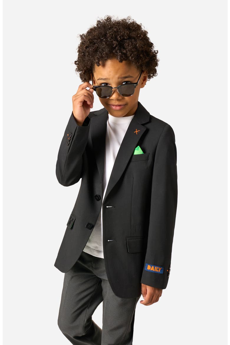 x Minecraft Kids' Daily Slim Fit Black Stretch Sport Coat, Alternate, color, BLACK