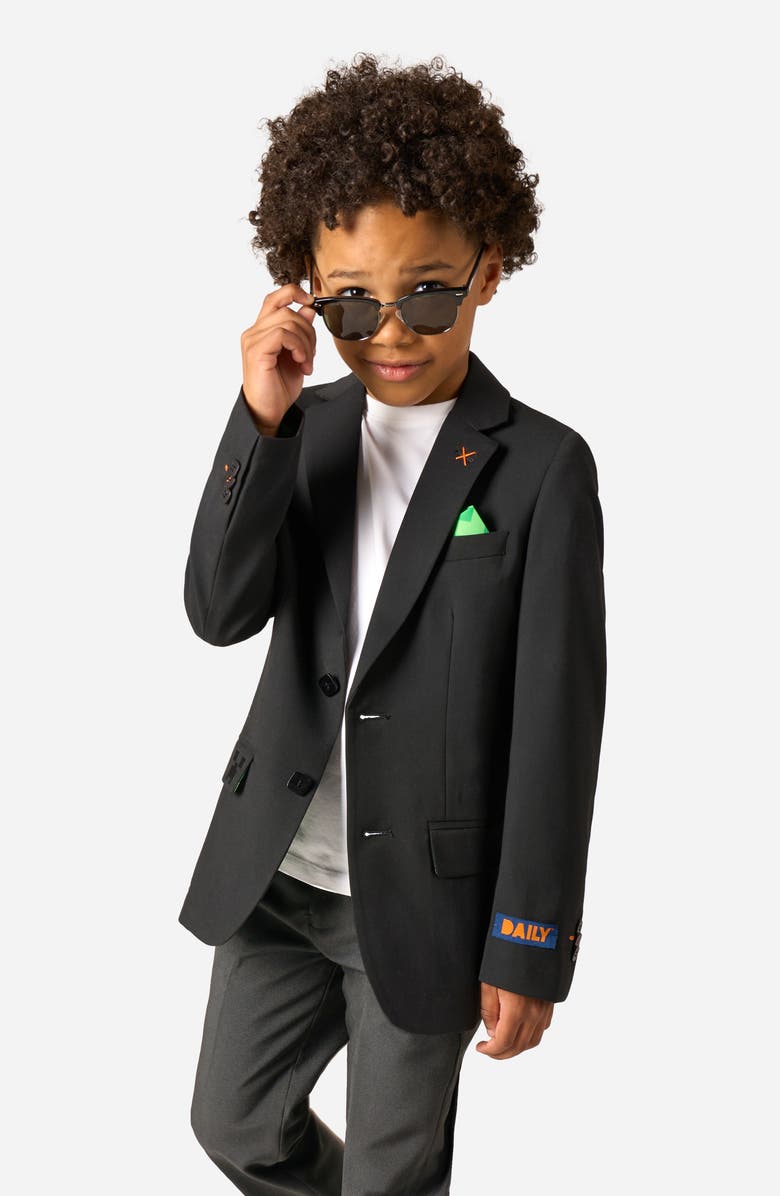 OppoSuits x Minecraft Kids' Daily Slim Fit Black Stretch Sport Coat, Alternate, color, Black