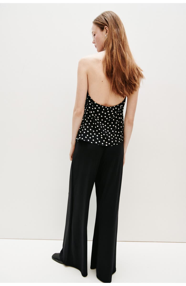 H&M Viscose Halterneck Top, Alternate, color, Black/Polka Dot