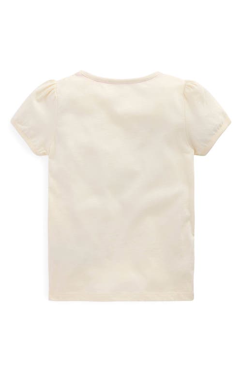 Mini Boden Kids' Horse Appliqué Puff Sleeve Cotton Graphic T-shirt In Soft Ivory Horse