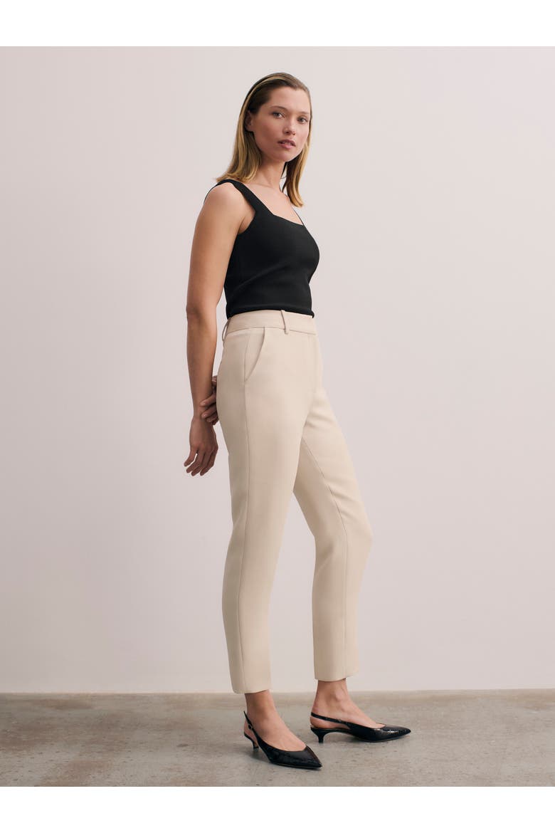 High-Rise Tailored Ankle Trousers, Alternate, color, Neutral