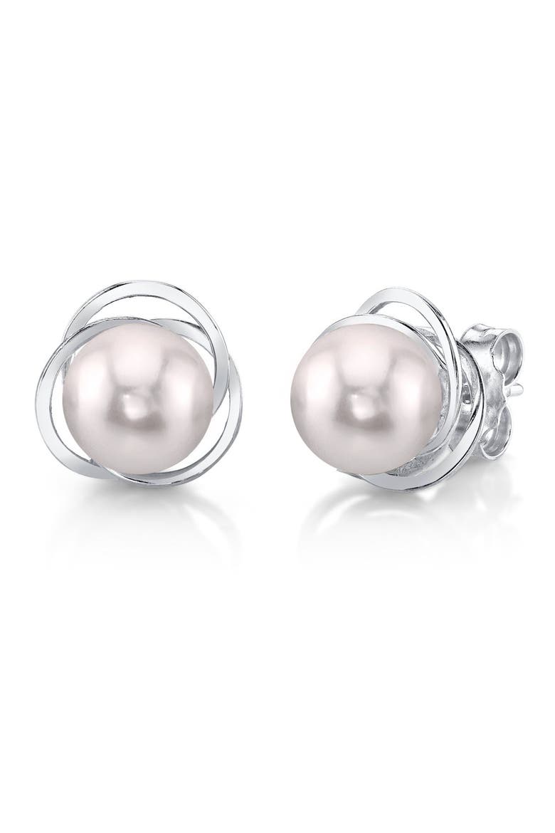 Akoya Pearl Lexi Earrings, Main, color, White Gold
