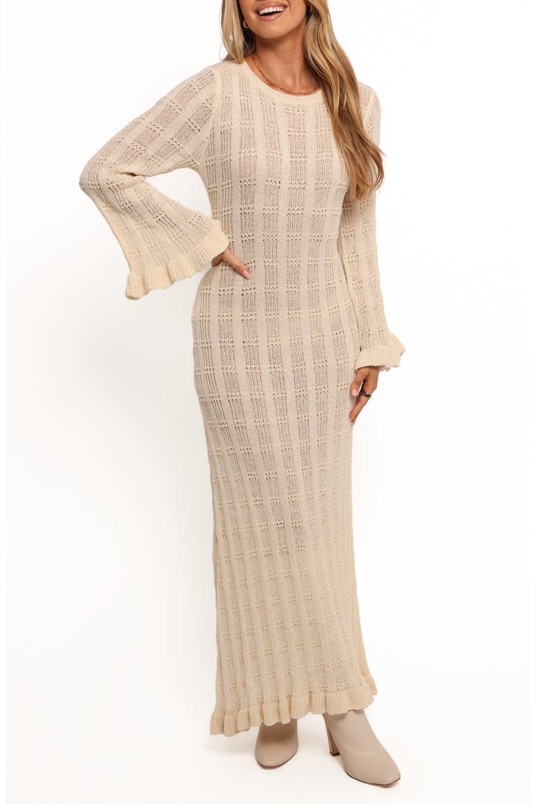 Colter Rib Long Sleeve Maxi Sweater Dress, Main, color, WHITE