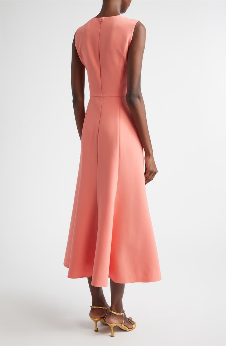 Carolina Herrera Poppy Embroidered Stretch Crepe Fit & Flare Dress, Alternate, color, Sunset Multi