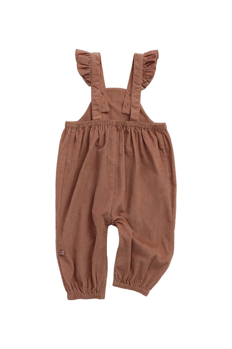 Frilled Corduroy Overalls, Alternate, color, Mocha Mousse