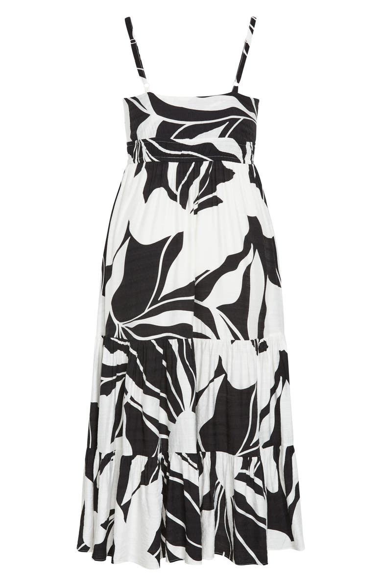City Chic Kehlani Print Sleeveless Maxi Dress, Alternate, color, Palm Paradise