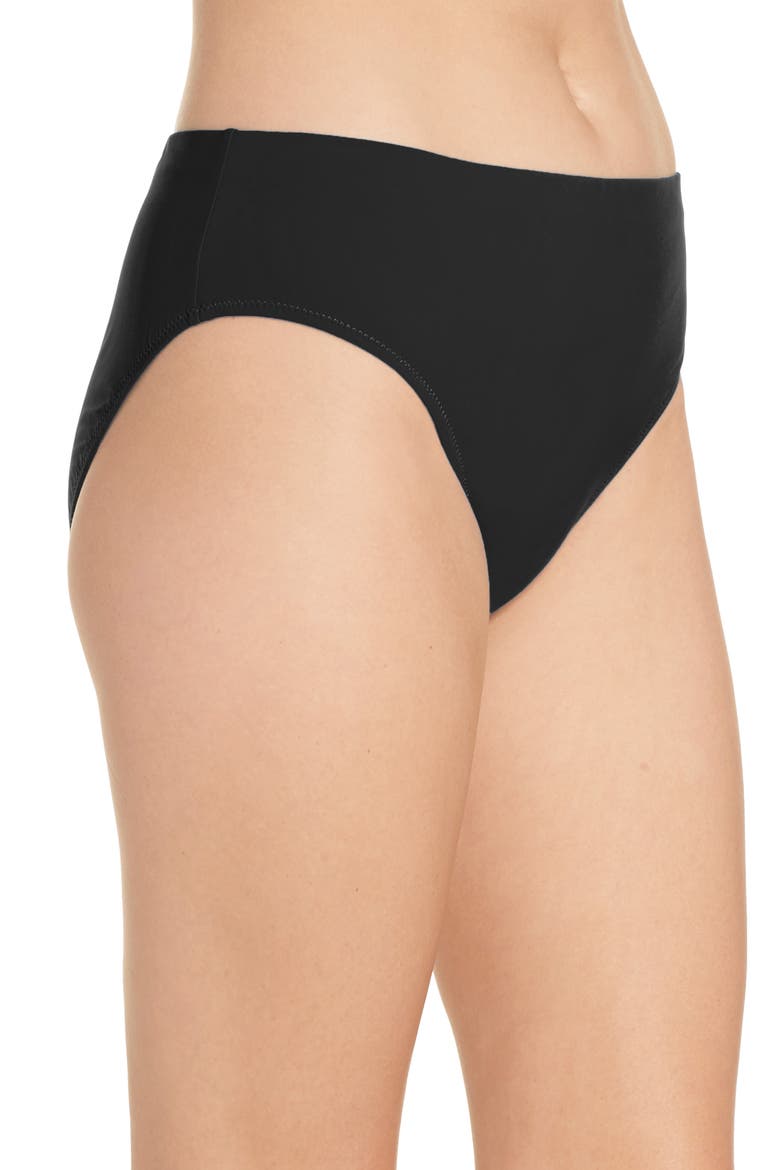 Tutti Frutti Mid Waist Swim Bottom, Alternate, color, BLACK