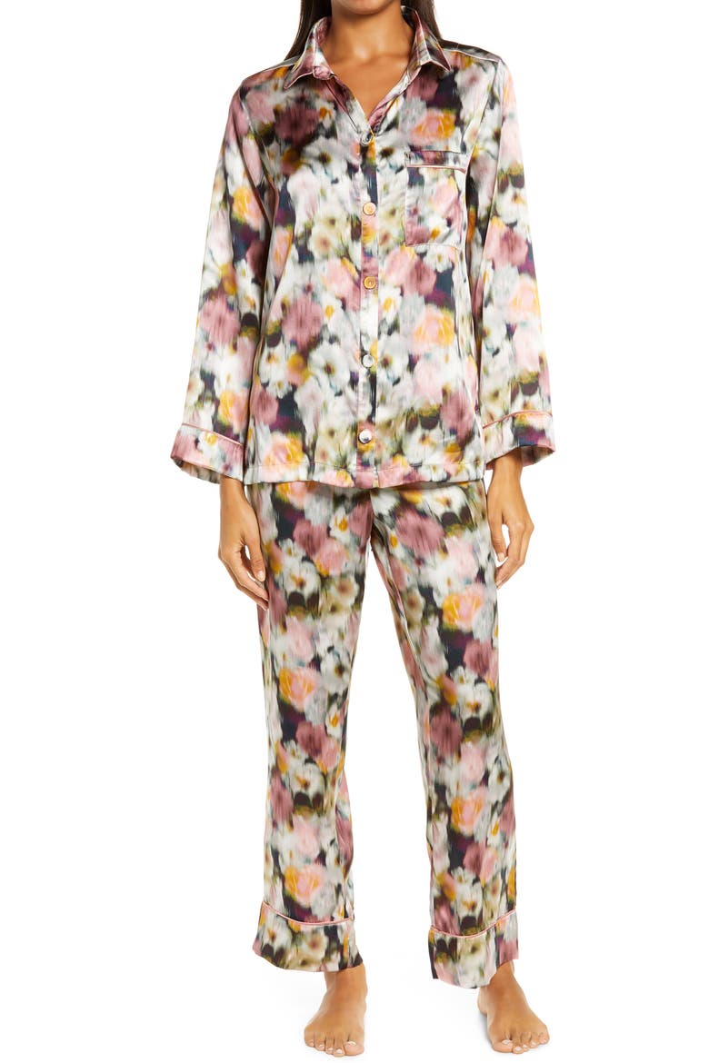 x Liberty of London Hazy Days Silk Pajamas, Main, color, MULTI