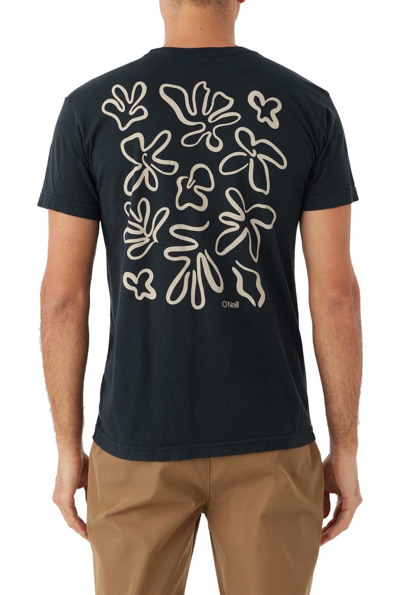 Floral Graphic T-Shirt, Alternate, color, DARK CHARCOAL