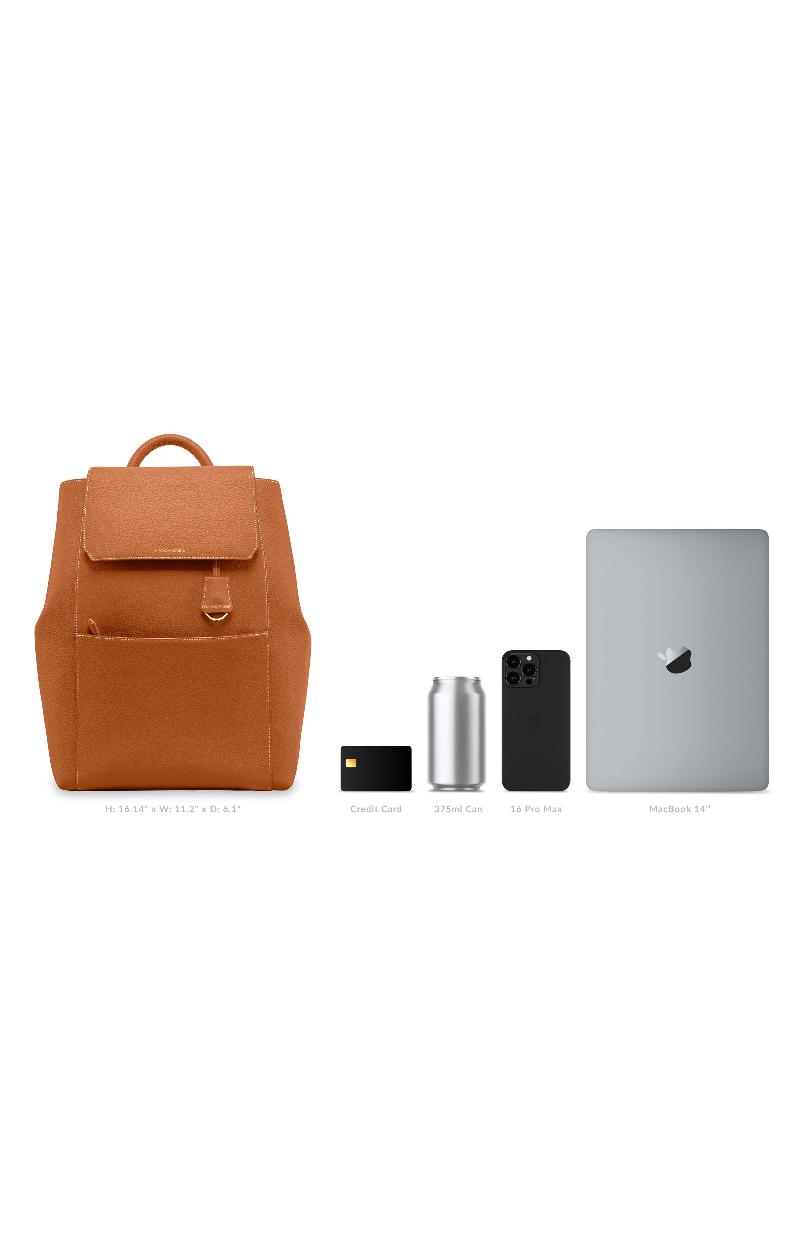 Large Leather Soft Backpack, Alternate, color, Pecan Brown