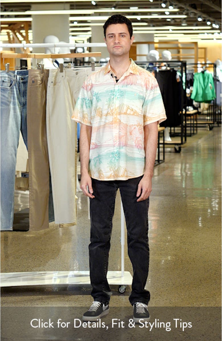 Nova Wave Corsica Coast Short Sleeve Cotton Blend Seersucker Button-Up Shirt, sales video thumbnail