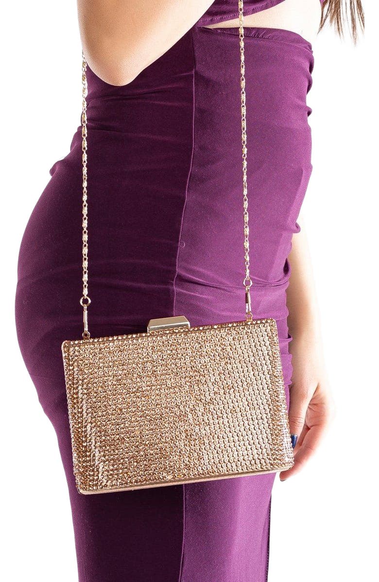 Forever & Always Shoes Marla Evening Clutch, Alternate, color, Rose Gold