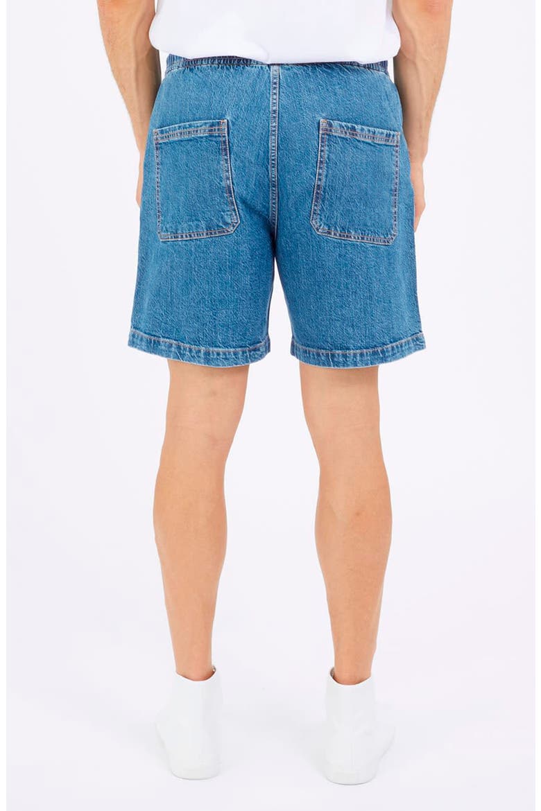 Drawstring Denim Shorts, Alternate, color, BLUE
