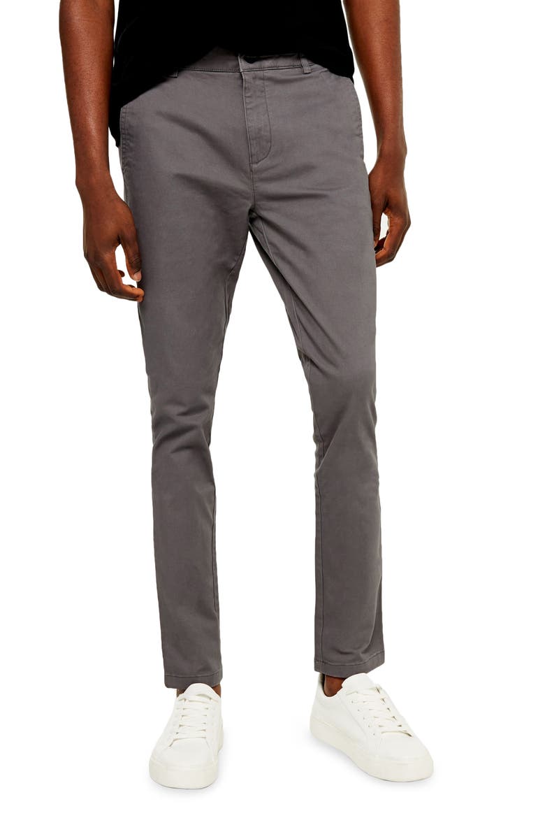 Stretch Skinny Fit Chinos, Main, color, CHARCOAL