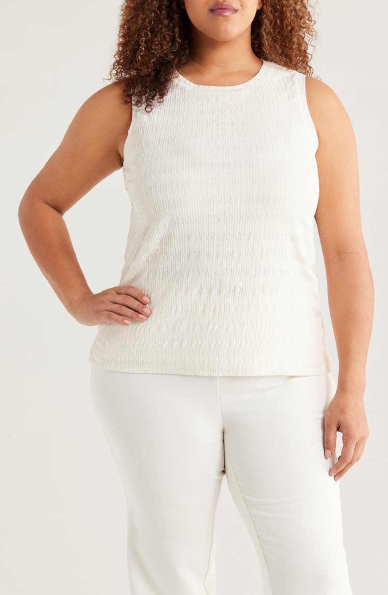 Anne Klein Pucker Wave Sweater Tank, Main, color,