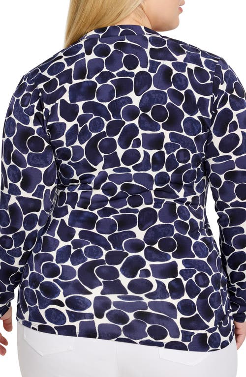 Nic + Zoe Nic+zoe Geo Pebble Faux Wrap Top In Multi
