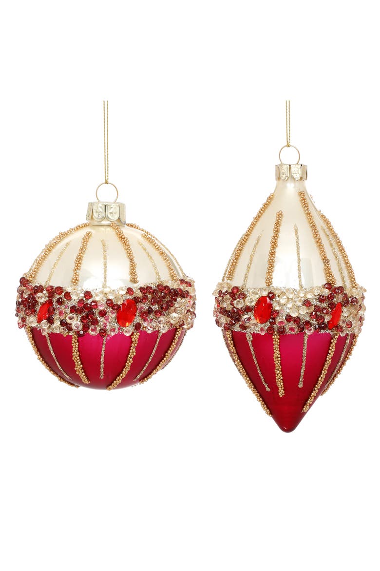 Shimmer Jeweled Ornament, Box of 6, Main, color, Red