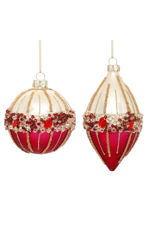 Shimmer Jeweled Ornament, Box of 6
