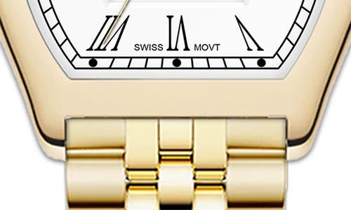Alfred Sung Swiss Elegance Tonneau Bracelet Watch, 29mm X 35mm In Gold