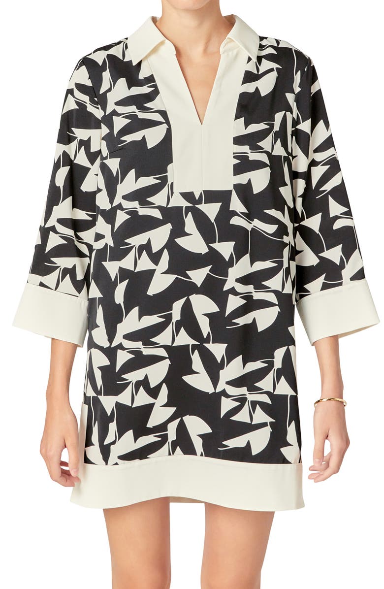 English Factory Print Tunic Dress, Alternate, color, 