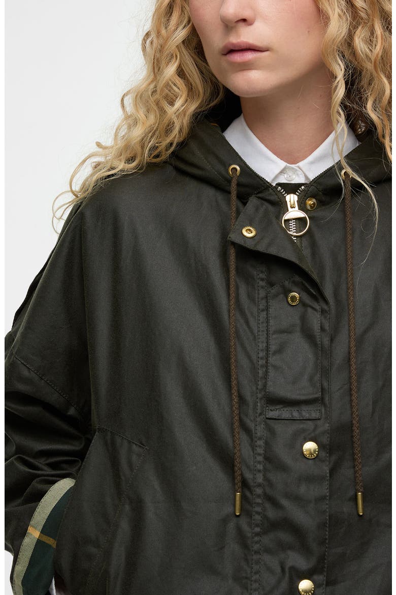 Ryedale Waxed Cotton Jacket, Alternate, color, ARCHIVE OLIVE/ ANCIENT TARTAN